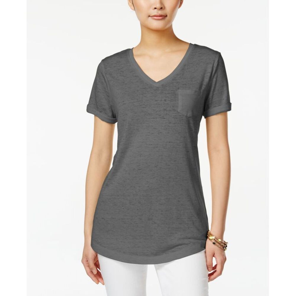 Petite Burnout V-Neck T-Shirt